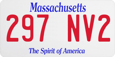 MA license plate 297NV2
