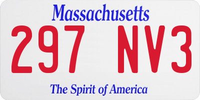 MA license plate 297NV3