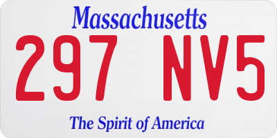 MA license plate 297NV5