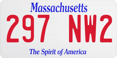 MA license plate 297NW2