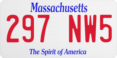MA license plate 297NW5