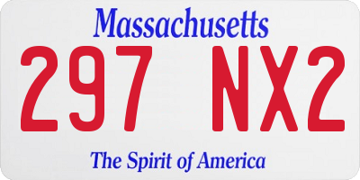 MA license plate 297NX2