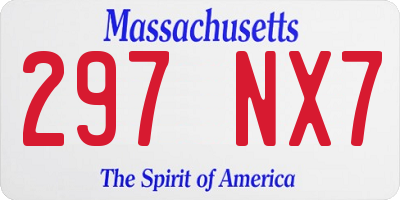 MA license plate 297NX7