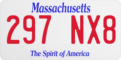 MA license plate 297NX8