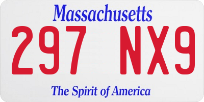 MA license plate 297NX9