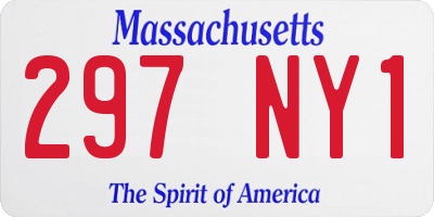MA license plate 297NY1