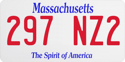 MA license plate 297NZ2