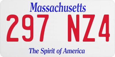 MA license plate 297NZ4