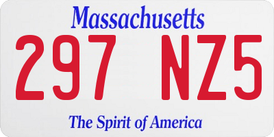 MA license plate 297NZ5