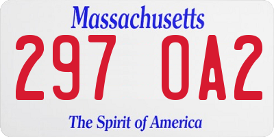 MA license plate 297OA2