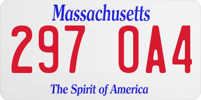 MA license plate 297OA4