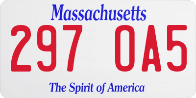 MA license plate 297OA5