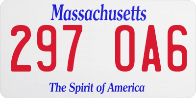 MA license plate 297OA6