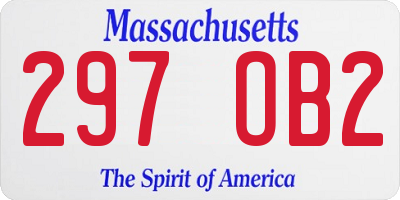 MA license plate 297OB2