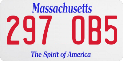MA license plate 297OB5