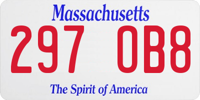 MA license plate 297OB8