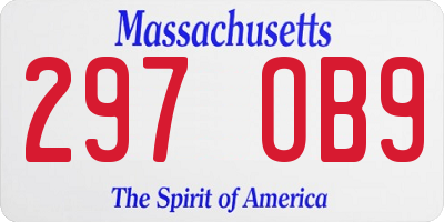 MA license plate 297OB9