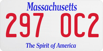 MA license plate 297OC2