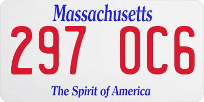 MA license plate 297OC6