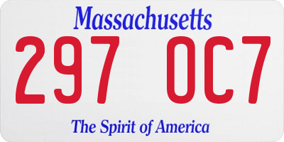 MA license plate 297OC7