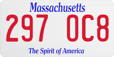 MA license plate 297OC8
