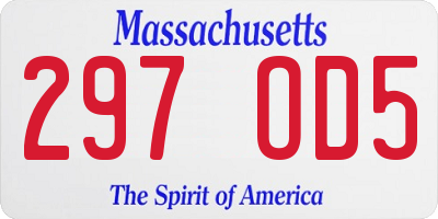 MA license plate 297OD5