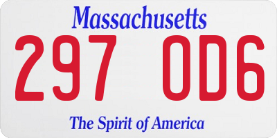 MA license plate 297OD6