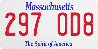 MA license plate 297OD8