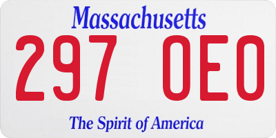 MA license plate 297OE0