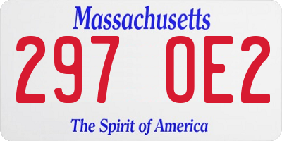 MA license plate 297OE2