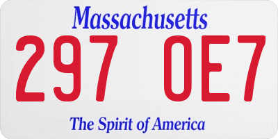 MA license plate 297OE7