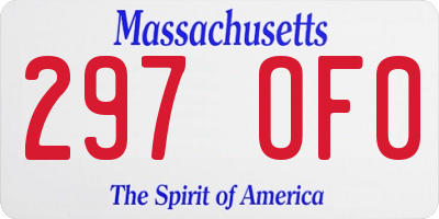 MA license plate 297OF0