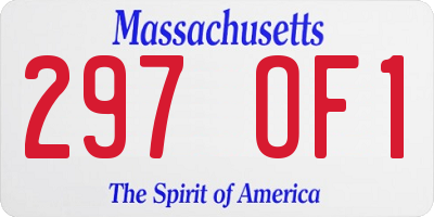 MA license plate 297OF1
