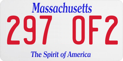 MA license plate 297OF2