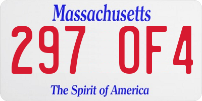 MA license plate 297OF4