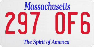 MA license plate 297OF6