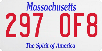 MA license plate 297OF8