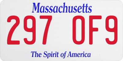 MA license plate 297OF9