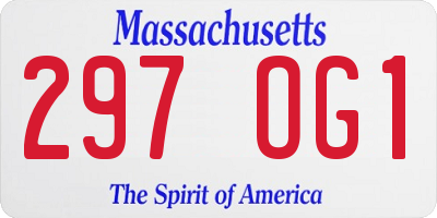 MA license plate 297OG1