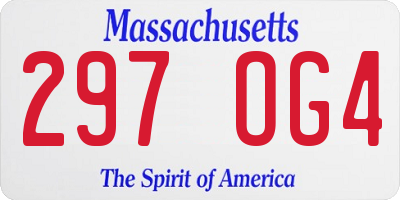MA license plate 297OG4