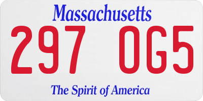 MA license plate 297OG5