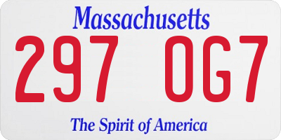 MA license plate 297OG7