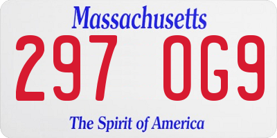 MA license plate 297OG9