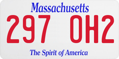 MA license plate 297OH2