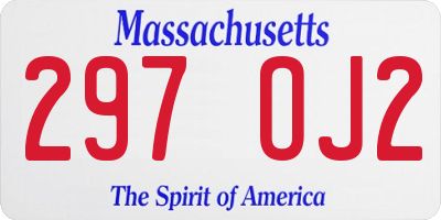 MA license plate 297OJ2