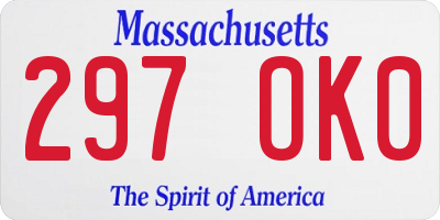 MA license plate 297OK0