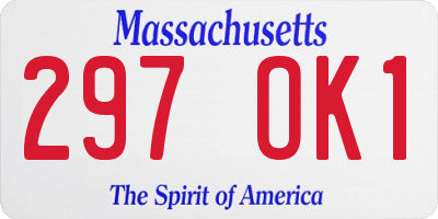 MA license plate 297OK1