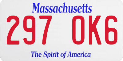 MA license plate 297OK6