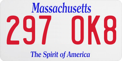 MA license plate 297OK8