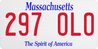 MA license plate 297OL0